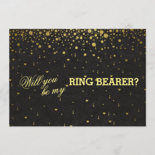 Weddenschap Gold Confetti Ring Bearer Kaart