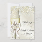 Weddenschap Gold Cream Pearl Floral Rozen 2 Kaart (Voorkant)