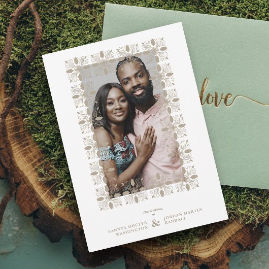 Weddenschap Gold Fancy Ornament Lace Effect Modern Kaart