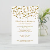 Weddenschap Gold Faux Glitter Stippen Kaart (Staand voorkant)