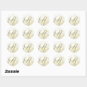 Weddenschap Gold Flowers Monogram - Sticker 6 (Vel)