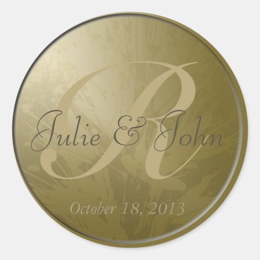 Weddenschap Gold Flowers Monogram - Sticker 9 (Voorkant)