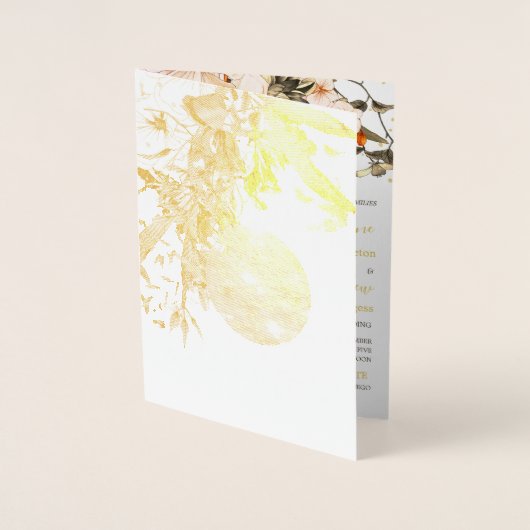 Weddenschap Gold Foil Floral Disco Elegant Uitnodi Folie Kaarten (Voorkant)