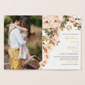 Weddenschap Gold Foil Floral Disco Elegant Uitnodi Folie Kaarten (Binnen)