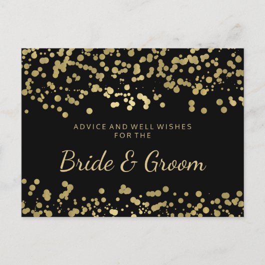 Weddenschap Gold Foil Kijk Confetti Advieskaart (Voorkant)