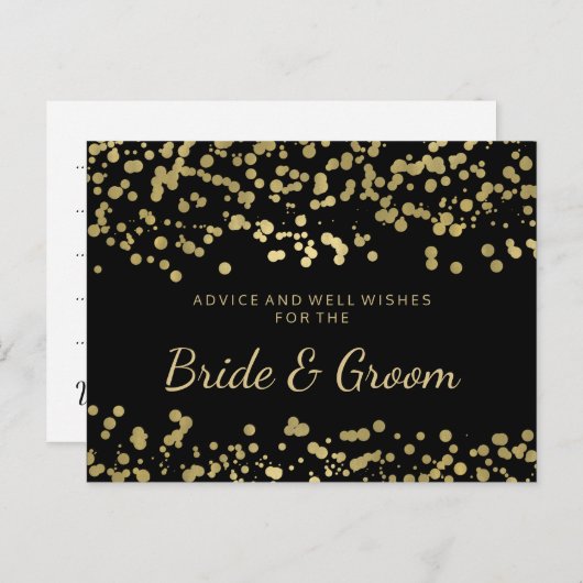 Weddenschap Gold Foil Kijk Confetti Advieskaart (Voorkant / Achterkant)