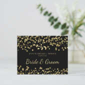 Weddenschap Gold Foil Kijk Confetti Advieskaart (Staand voorkant)