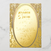 Weddenschap Gold Foil Modern Wedding Programme Folie Uitnodiging (Voorkant)