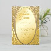 Weddenschap Gold Foil Modern Wedding Programme Folie Uitnodiging (Staand Voorkant)