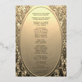 Weddenschap Gold Foil Modern Wedding Programme Folie Uitnodiging (Achterkant)