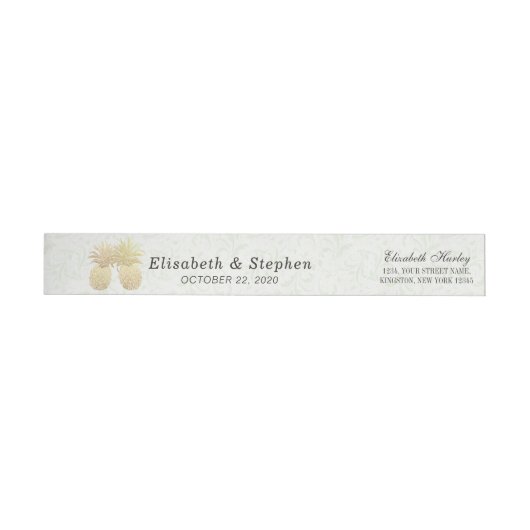 Weddenschap Gold Foil Pananas Damask Paper (Individueel)