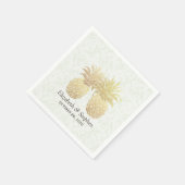 Weddenschap Gold Foil Pineapples Damaspapier Servet (Hoek)