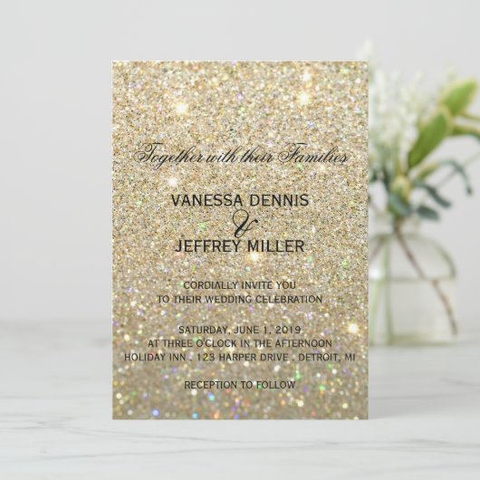 Weddenschap - Gold Glit Fab & Two Kaart (Staand voorkant)