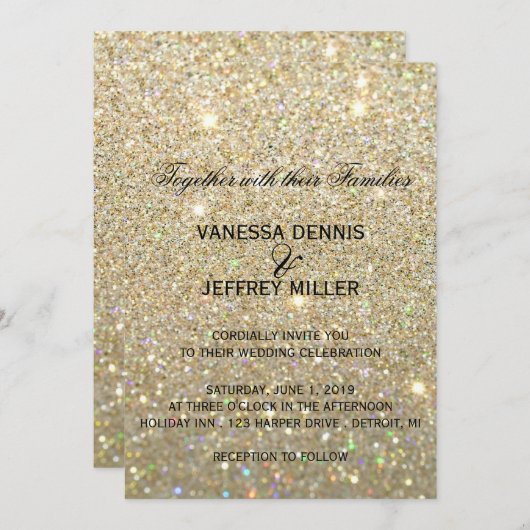 Weddenschap - Gold Glit Fab & Two Kaart (Voorkant / Achterkant)