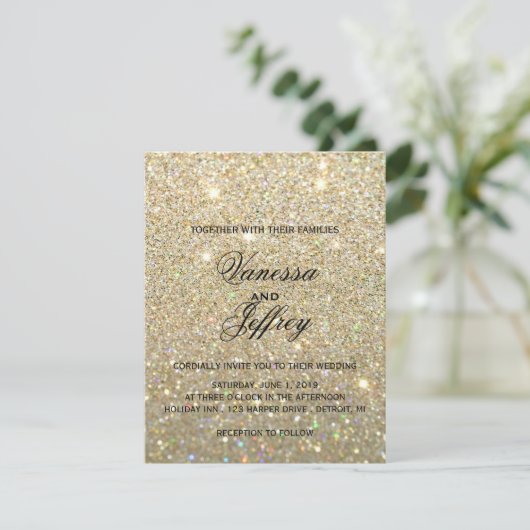 Weddenschap - Gold Glit Fab Two Kaart (Staand voorkant)