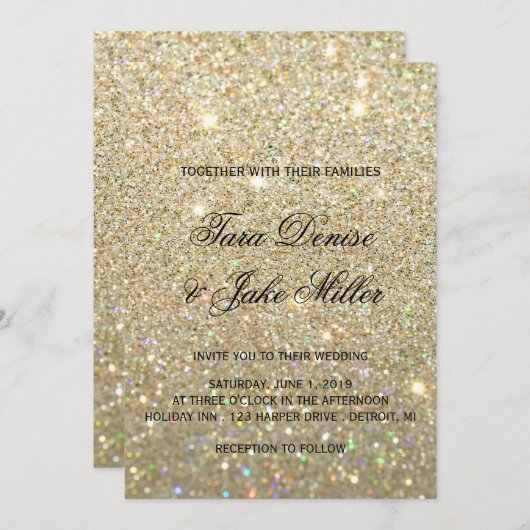Weddenschap - Gold Glit Fab & Two Kaart (Voorkant / Achterkant)