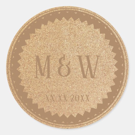 Weddenschap Gold Glitter Classic Ronde Sticker (Voorkant)