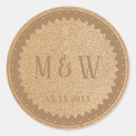 Weddenschap Gold Glitter Classic Ronde Sticker