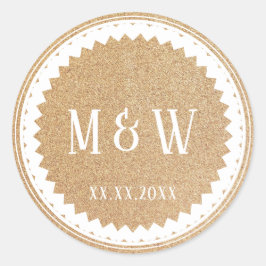 Weddenschap Gold Glitter Classic Ronde Sticker