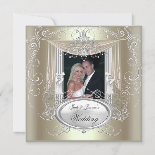 Weddenschap Gold Mint Silver Elegant 2 Kaart (Voorkant)