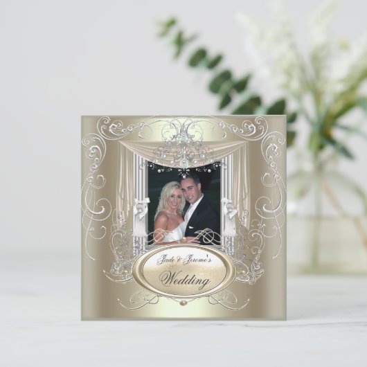 Weddenschap Gold Mint Silver  Elegant Kaart (Staand voorkant)