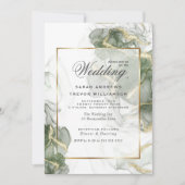 Weddenschap Gold Muted Sage Green Ink Kaart (Voorkant)