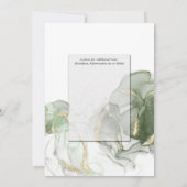 Weddenschap Gold Muted Sage Green Ink Kaart (Achterkant)