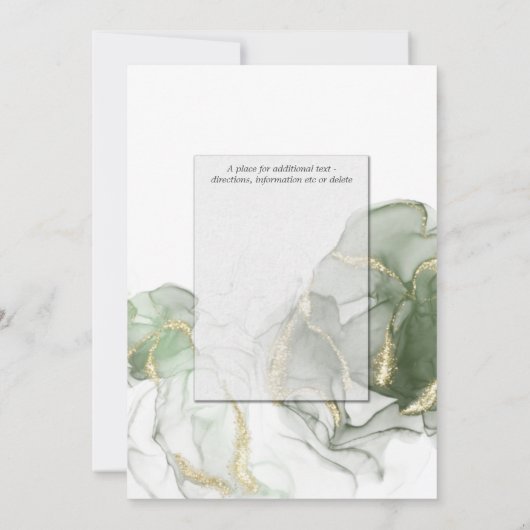 Weddenschap Gold Muted Sage Green Ink Kaart (Achterkant)