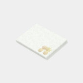 Weddenschap  Gold Pineappel Couple Damask Paper Post-it® Notes (Schuin)