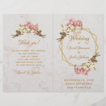 Weddenschap Gold Pink Orchids Marble Geometric