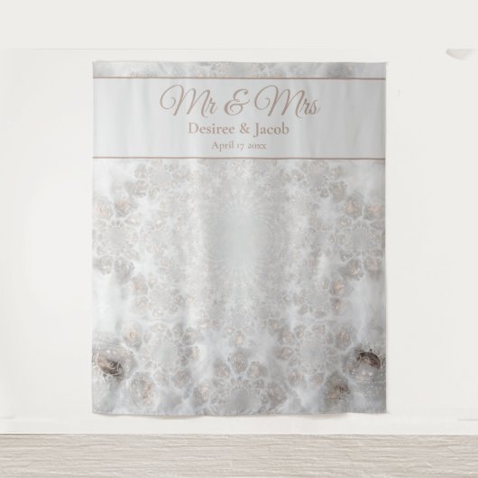 Weddenschap Gold Silver Elegant Photo Booth Backdr Wandkleed (Voorkant)