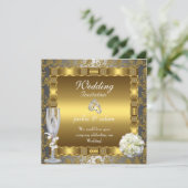 Weddenschap Gold Silver White Antiek Floral Rings Kaart (Staand voorkant)