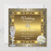 Weddenschap Gold Silver White Antiek Floral Rings Kaart (Voorkant)