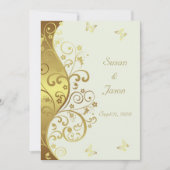 Weddenschap—Gold Swirls & ivoor 5x7 Kaart (Voorkant)