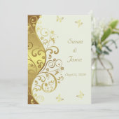 Weddenschap—Gold Swirls & ivoor 5x7 Kaart (Staand voorkant)