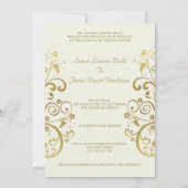 Weddenschap—Gold Swirls & ivoor 5x7 Kaart (Achterkant)