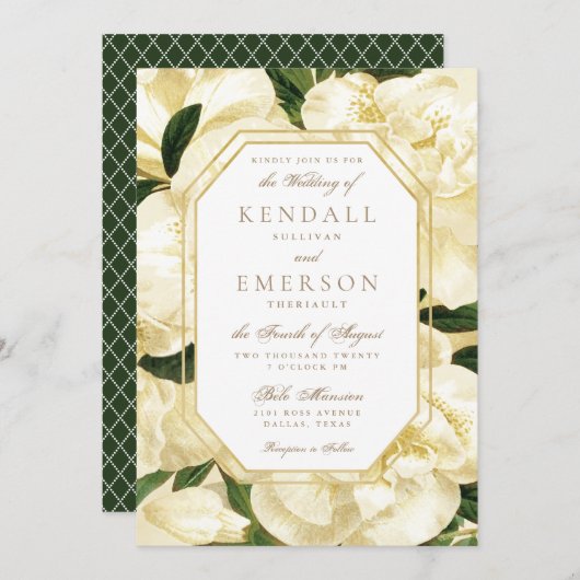 Weddenschap *Golden Blooms* Kaart (Voorkant / Achterkant)