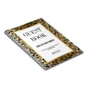 Weddenschap | Golden Floral Damask op Black Notitieboek (Rechterzijde)