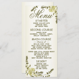 Weddenschap Golden Green Gellow Modern Dinner Menu