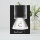 Weddenschap Golden Rings Modern Vip Uitnodiging (Staand voorkant)
