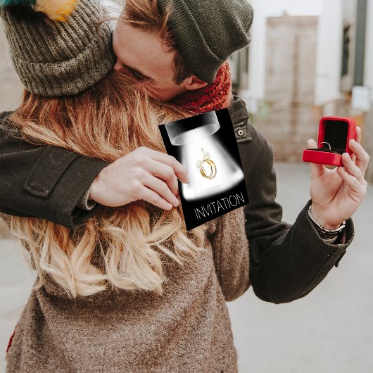 Weddenschap Golden Rings Modern Vip Uitnodiging