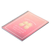 Weddenschap Goud anananas Pinkroze rozen Notitieboek (Linkerzijde)