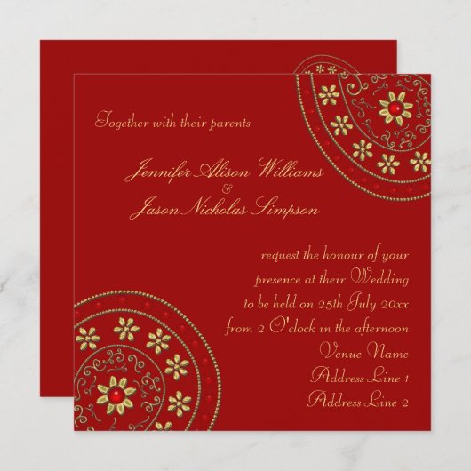 Weddenschap-goud en -juwelen geïnspireerd door Ind Kaart (Voorkant / Achterkant)