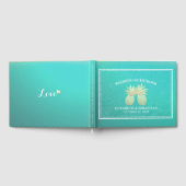 Weddenschap Goudanananas Paars Blauwgroen Rozen Gastenboek (Volledig)