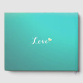 Weddenschap Goudanananas Paars Blauwgroen Rozen Gastenboek (Achterkant)