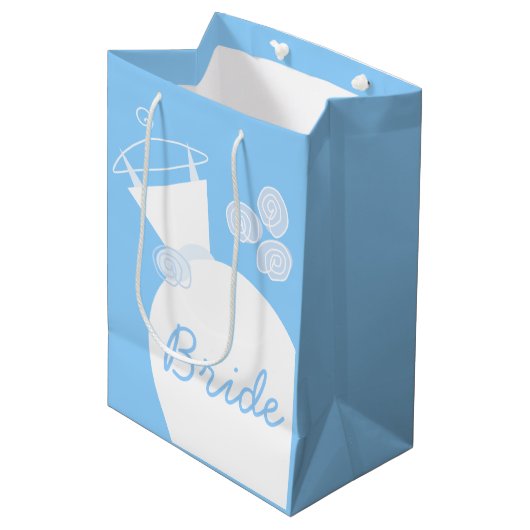 Weddenschap Gown Blue Bride-cadeaubon medium Medium Cadeauzakje (Voorkant Gekanteld)