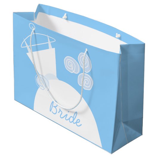 Weddenschap Gown Blue Bride-cadeazak groot Large Cadeautasje (Achterkant Gekanteld)