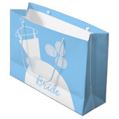 Weddenschap Gown Blue Bride-cadeazak groot Large Cadeautasje (Voorkant Gekanteld)