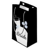 Weddenschap Gown Blue Bride-cadeazak zwart Klein Cadeauzakje (Voorkant Gekanteld)