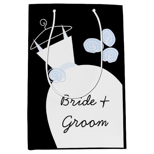 Weddenschap Gown Blue Bride en Groom black medium Medium Cadeauzakje (Voorkant)